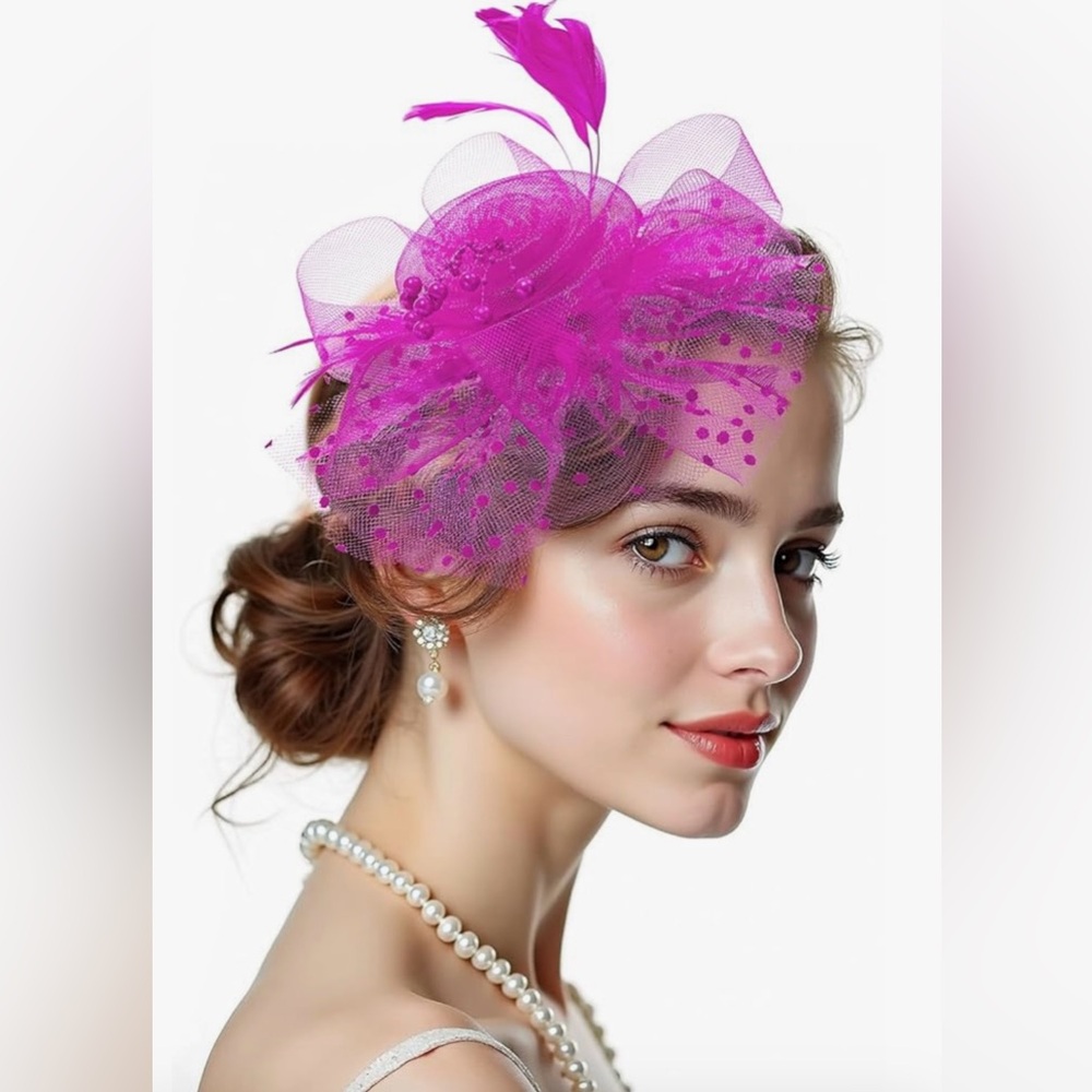 Elegant Fuchsia Pink Fascinator